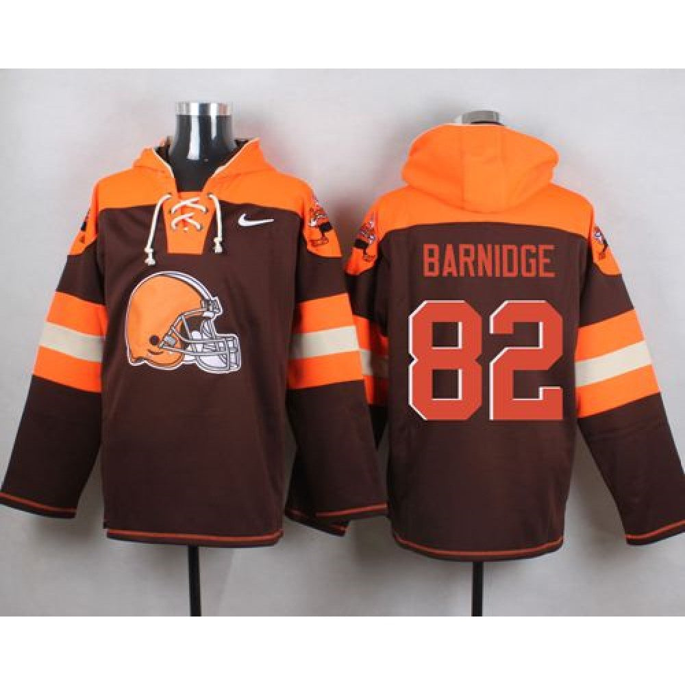 Browns #82 Gary Barnidge Brown Player Pullover NFL Hoodie 
