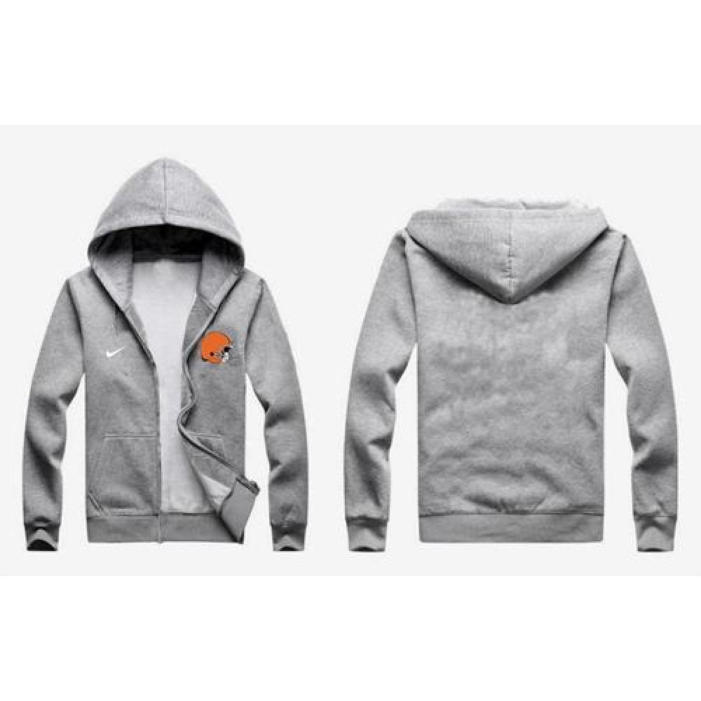 Cleveland Browns Authentic Logo Hoodie Grey 