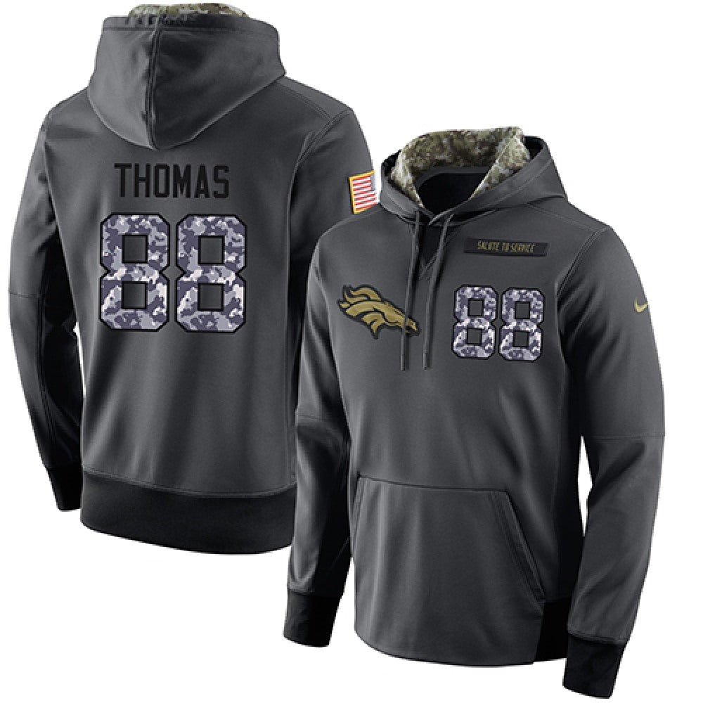 NFL Men's Denver Broncos #88 Demaryius Thomas Stitched Black Anthracite Salute to Service Player Performance Hoodie 