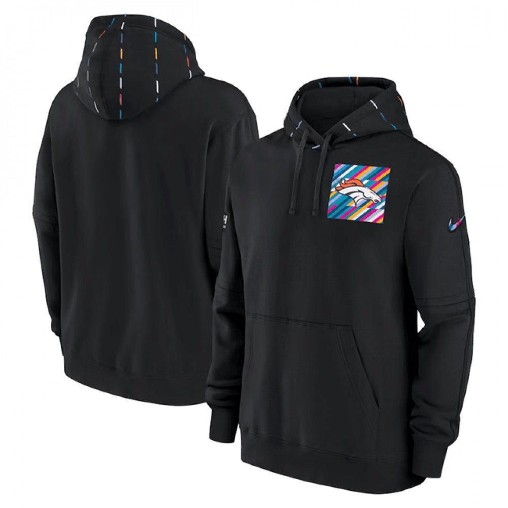 Men's Denver Broncos Black 2023 Crucial Catch Club Pullover Hoodie 