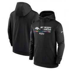 Men's Denver Broncos 2022 Black Crucial Catch Therma Performance Pullover Hoodie 