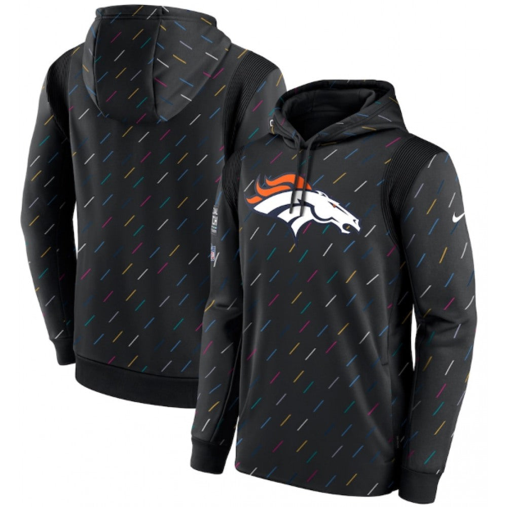 Men's Denver Broncos 2021 Charcoal Crucial Catch Therma Pullover Hoodie 