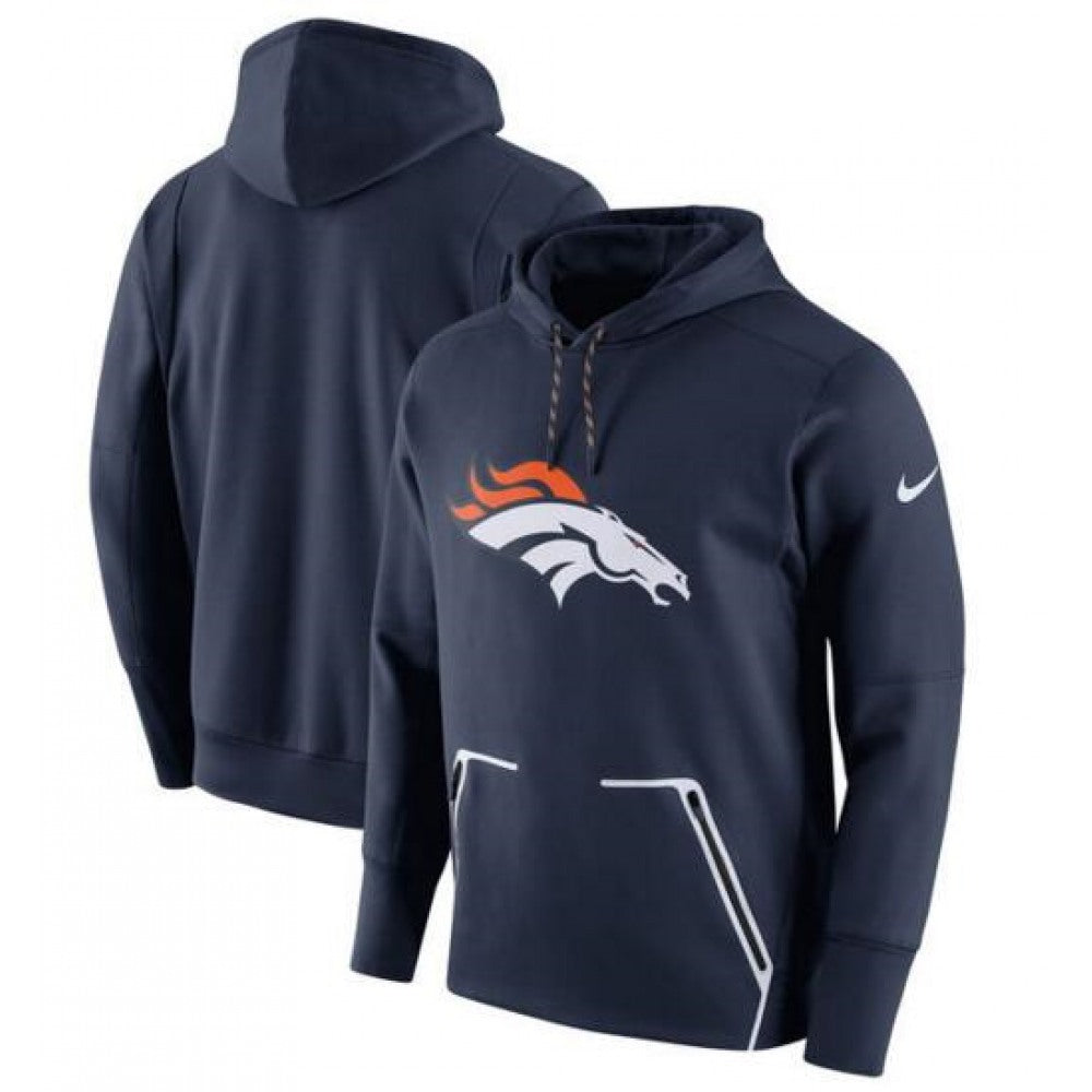Men's Denver Broncos Navy Champ Drive Vapor Speed Pullover Hoodie 