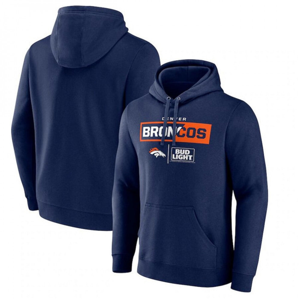 Men's Denver Broncos Navy x Bud Light Pullover Hoodie 