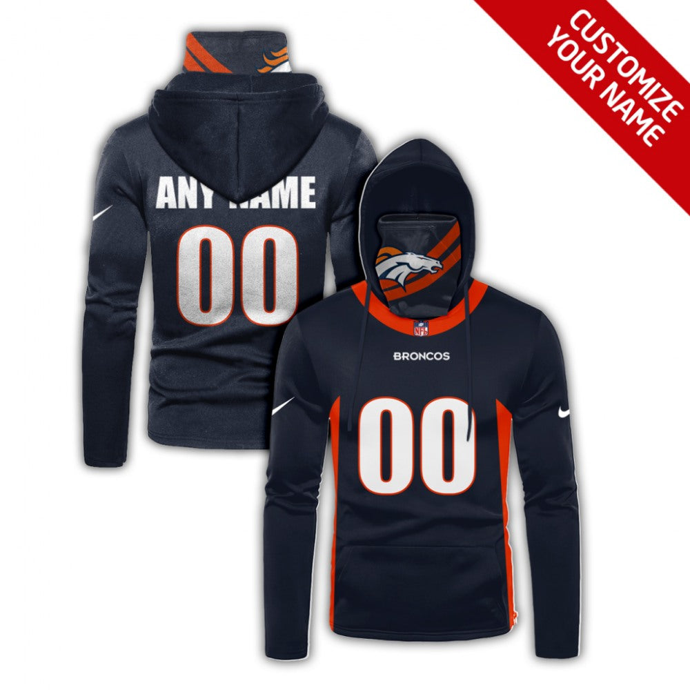 Men's Denver Broncos 2020 Navy Customize Hoodie Mask 