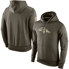 Men's Denver Broncos Olive Salute To Service KO Performance Hoodie 