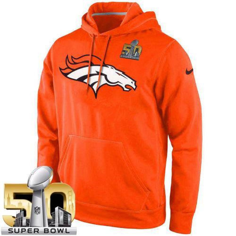 Men's Denver Broncos Orange Super Bowl 50 KO Logo Essential Hoodie 