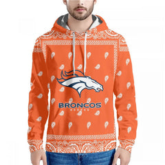 Men's Denver Broncos Orange Pullover Hoodie 