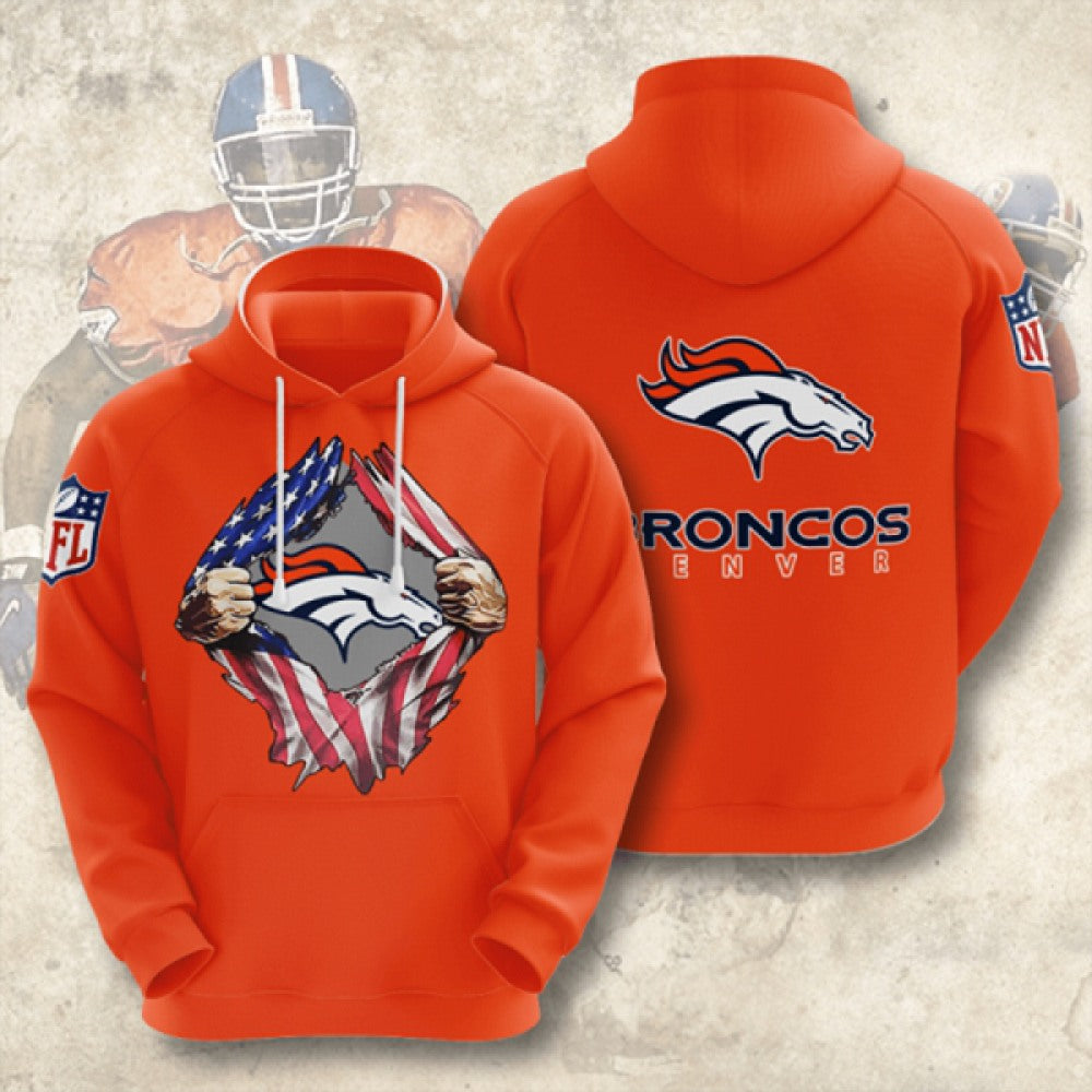 Men's Denver Broncos Orange 3D Trending Hoodie 