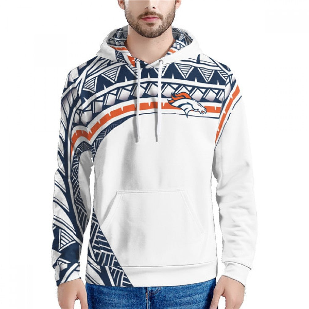 Men's Denver Broncos White Hoodie 