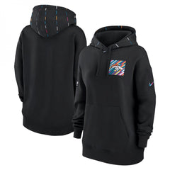 Women's Denver Broncos Black 2023 Crucial Catch Club Pullover Hoodie(Run Small) 