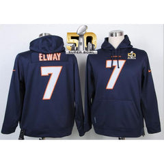 Denver Broncos #7 John Elway Blue Super Bowl 50 Pullover Hoodie 