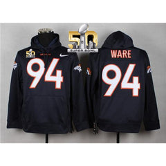 Denver Broncos #94 DeMarcus Ware Blue Super Bowl 50 Pullover NFL Hoodie 