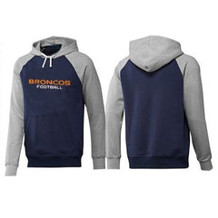 Denver Broncos English Version Pullover Hoodie Dark Blue & Grey 