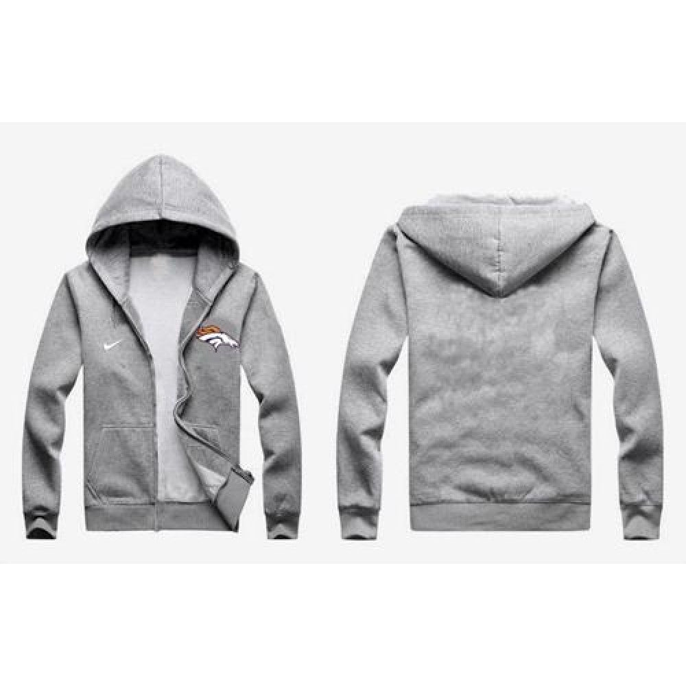 Denver Broncos Authentic Logo Hoodie Grey 