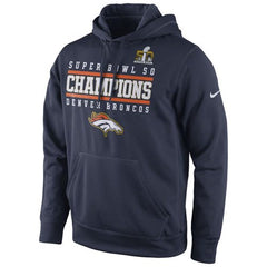 Denver Broncos Super Bowl 50 Champions Celebration Performance Hoodie Navy 