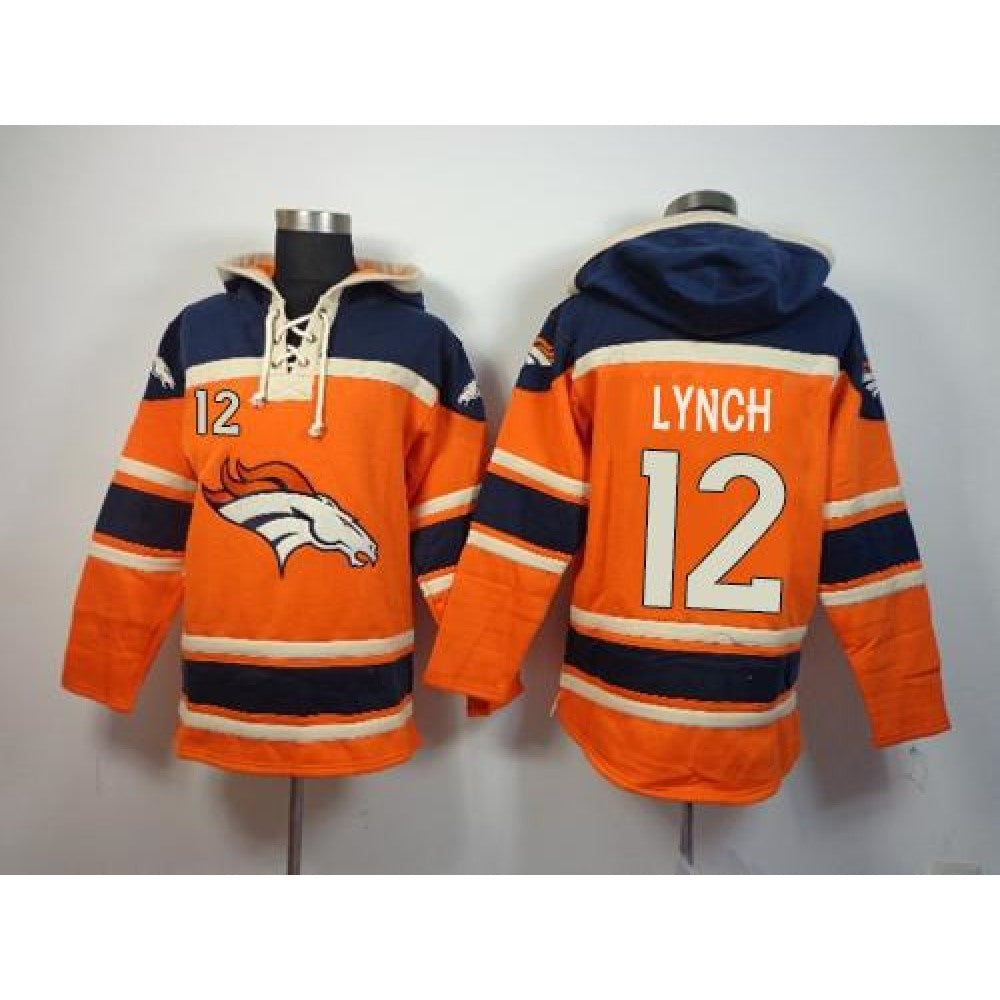 Denver Broncos #12 Paxton Lynch Orange Sawyer Hoodie Sweatshirt NFL Hoodie 
