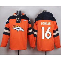 Broncos #16 Bennie Fowler Orange Player Pullover NFL Hoodie 