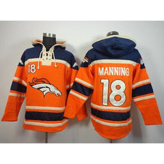 Broncos #18 Peyton Manning Orange Sawyer Hoodie Sweatshirt NFL Hoodie 