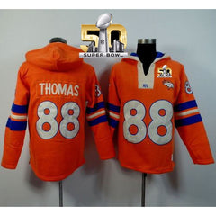 Denver Broncos #88 Demaryius Thomas Orange Super Bowl 50 Player Winning Method Pullover NFL Hoodie 