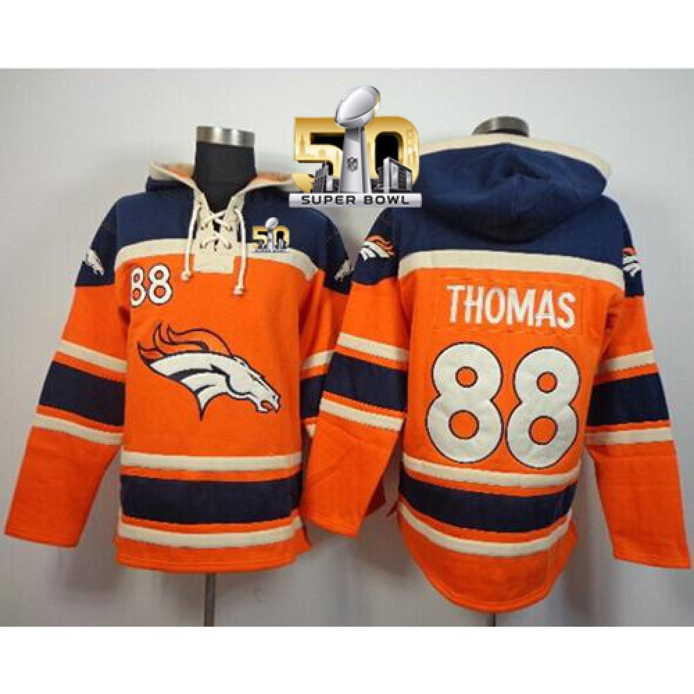 Denver Broncos #88 Demaryius Thomas Orange Super Bowl 50 Sawyer Hoodie Sweatshirt NFL Hoodie 