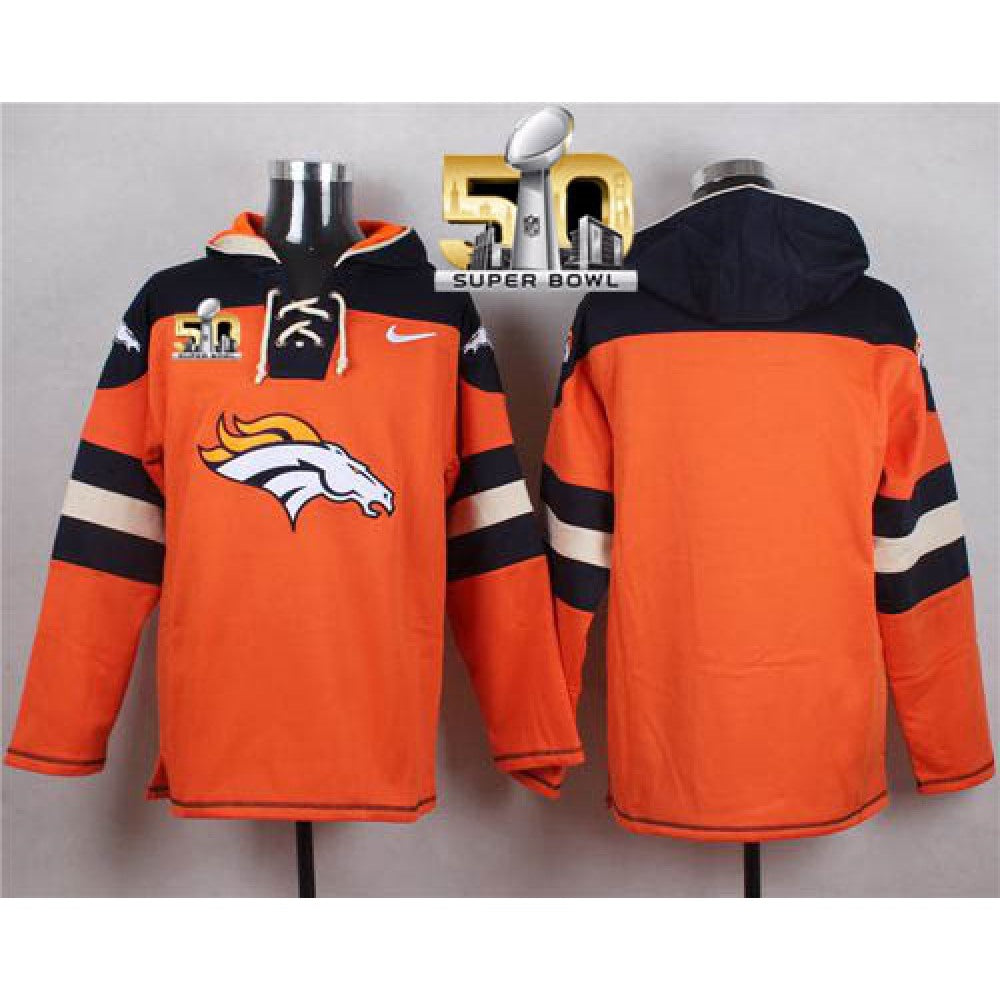 Broncos Blank Orange Super Bowl 50 Player Pullover NFL Hoodie 