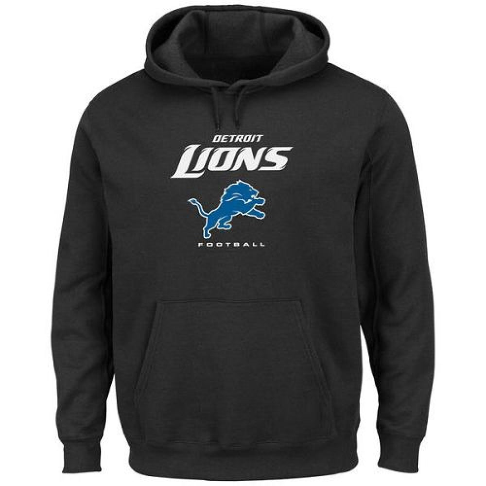 Men's Detroit Lions Black Critical Victory Pullover Hoodie 