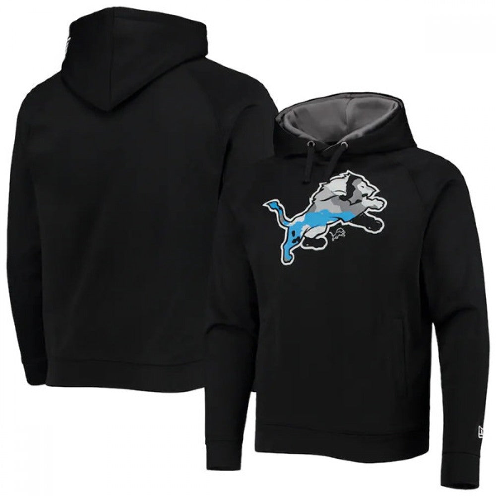 Men's Detroit Lions Black Pullover Hoodie 