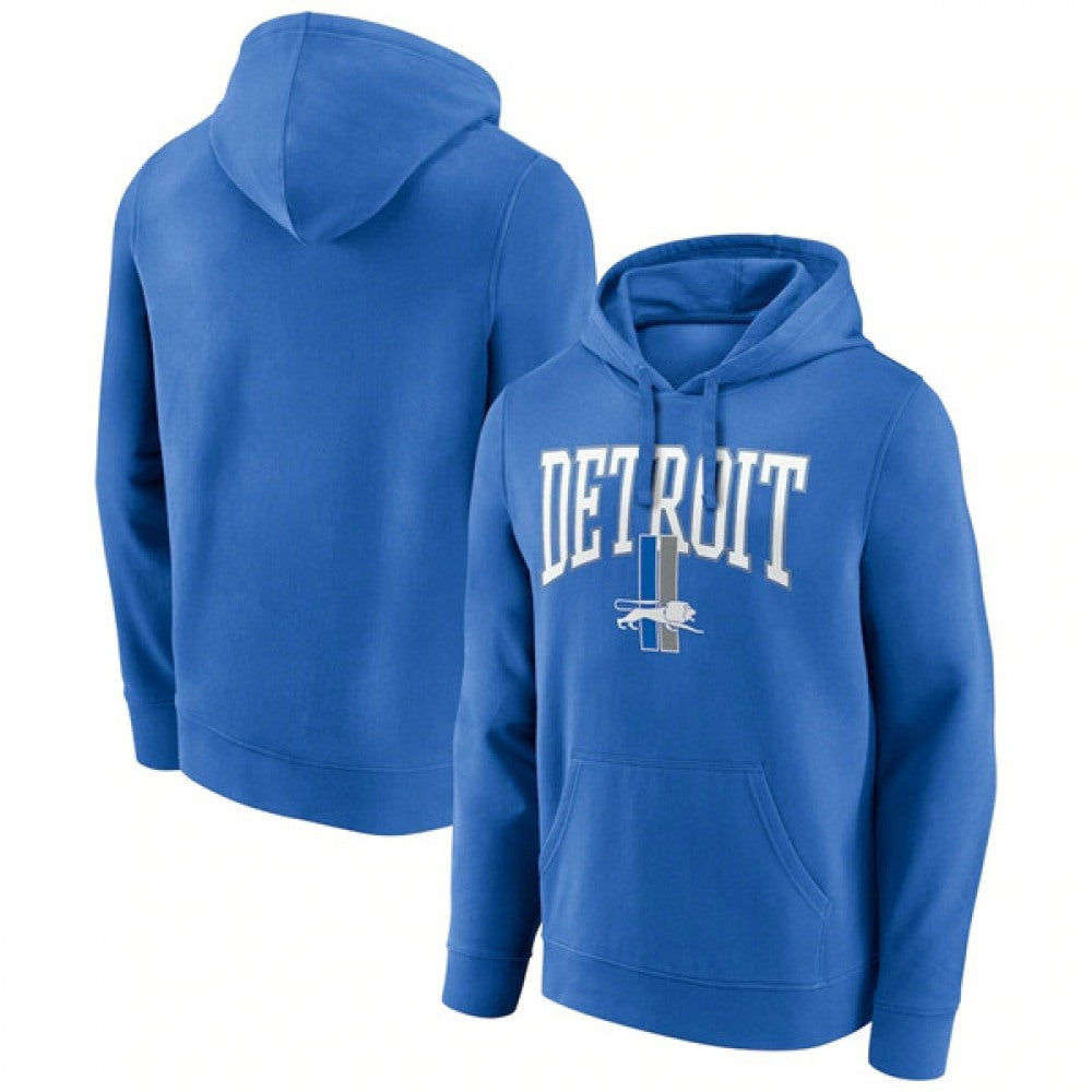 Men's Detroit Lions Blue Gridiron Classics Campus Standard Pullover Hoodie 