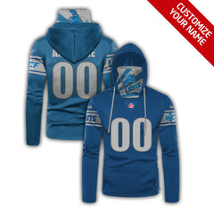Men's Detroit Lions 2020 Blue Customize Hoodie Mask 