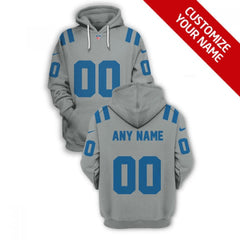 Men's Detroit Lions Active Player Custom 2021 Grey Pullover Hoodie 