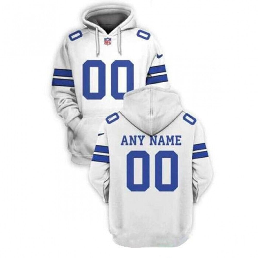 Men's Detroit Lions Customized White Pullover Hoodie 