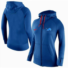 Women's Detroit Lions Full-Zip Performance Hoodie Blue 