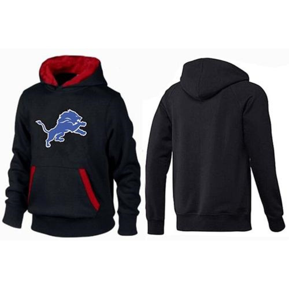 Detroit Lions Logo Pullover Hoodie Black & Red 