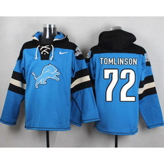 Lions #72 Laken Tomlinson Blue Player Pullover NFL Hoodie 