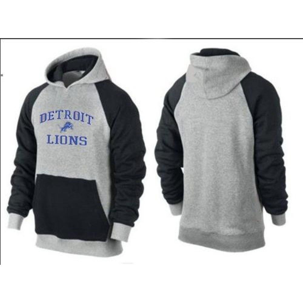 Detroit Lions Heart & Soul Pullover Hoodie Grey & Dark Blue 