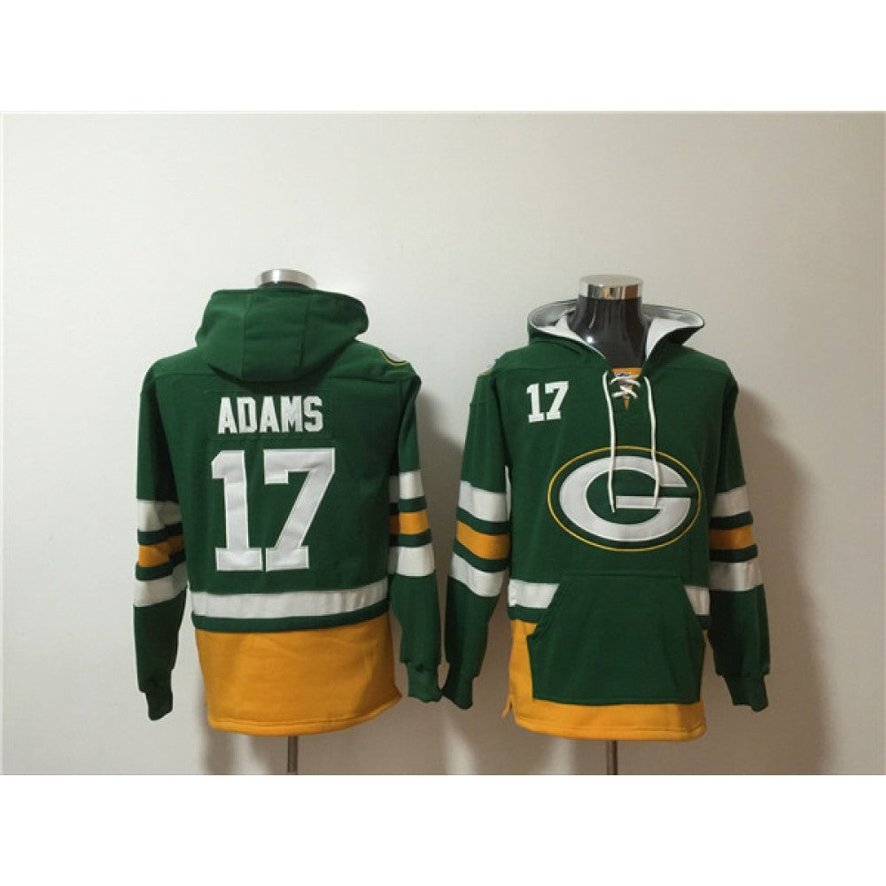 Men's Green Bay Packers #17 Davante Adams Green Ageless Must-Have Lace-Up Pullover Hoodie 
