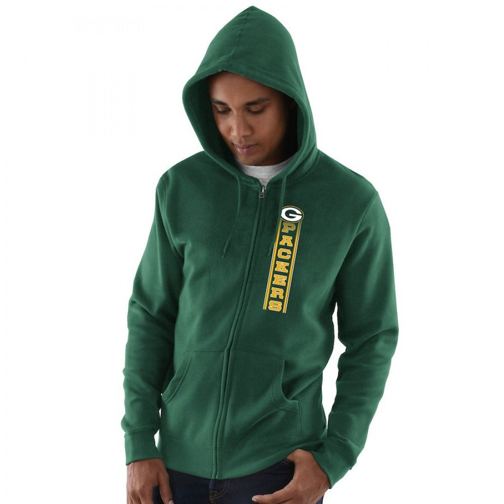 Men's Green Bay Packers Green Hook and Ladder Full-Zip NFL Hoodie 