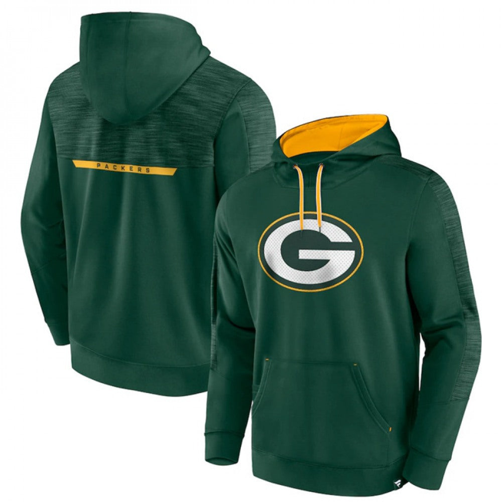Men's Green Bay Packers Green Defender Evo Pullover Hoodie 