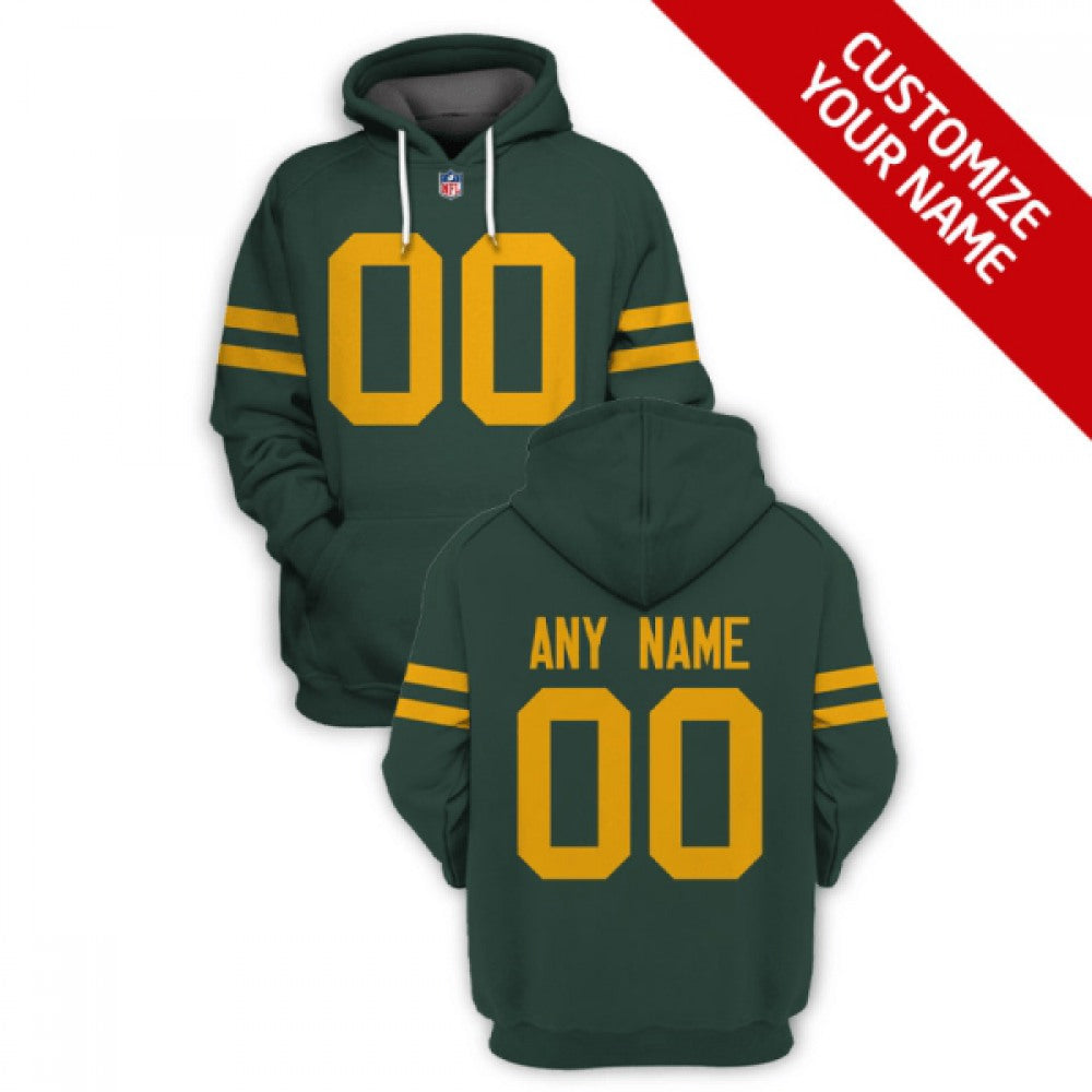 Men's Green Bay Packers Active Player Custom 2021 Green Pullover Hoodie 