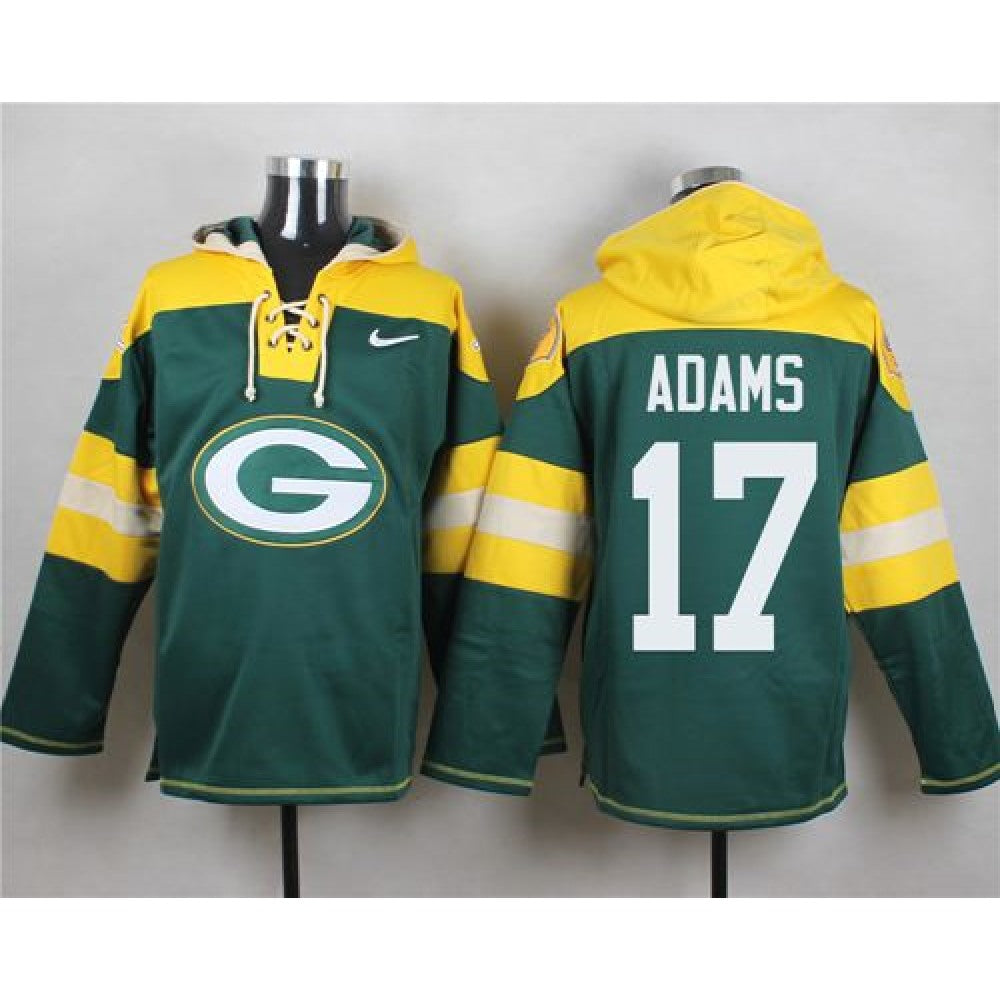 Packers #17 Davante Adams Green Player Pullover NFL Hoodie 