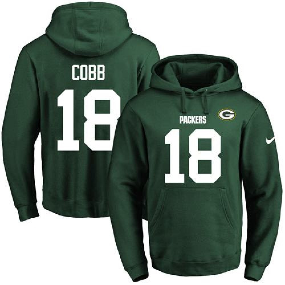 Packers #18 Randall Cobb Green Name & Number Pullover NFL Hoodie 