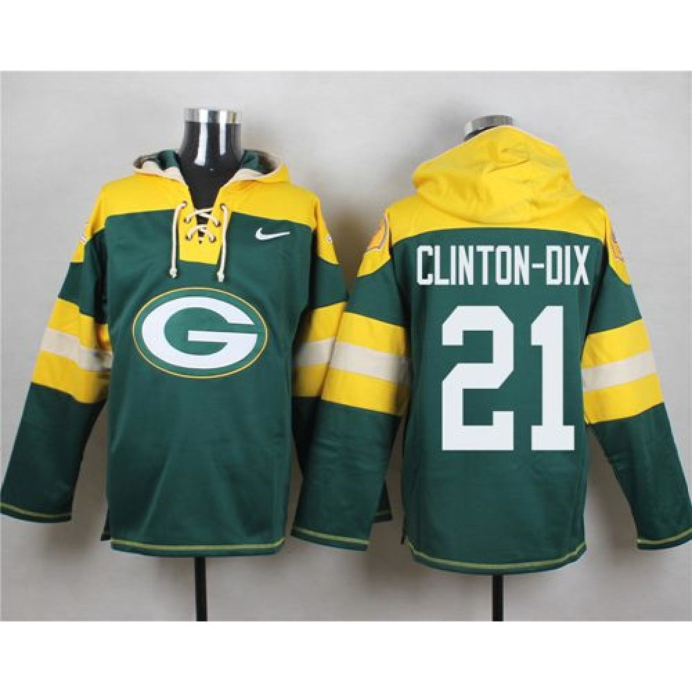 Packers #21 Ha Ha Clinton-Dix Green Player Pullover NFL Hoodie 
