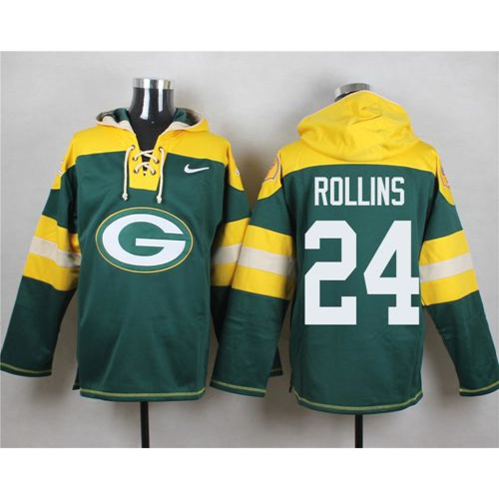 Packers #24 Quinten Rollins Green Player Pullover NFL Hoodie 