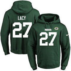Packers #27 Eddie Lacy Green Name & Number Pullover NFL Hoodie 