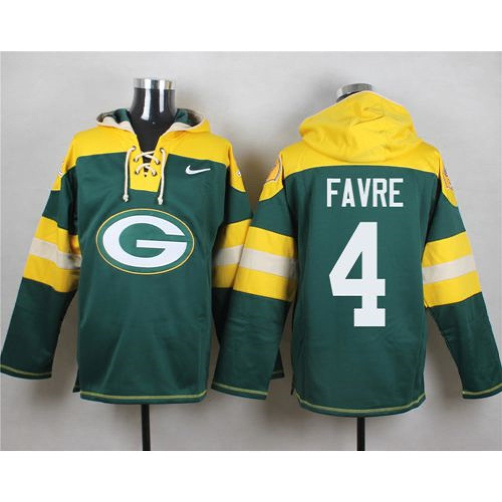 Packers #4 Brett Favre Green Player Pullover NFL Hoodie 