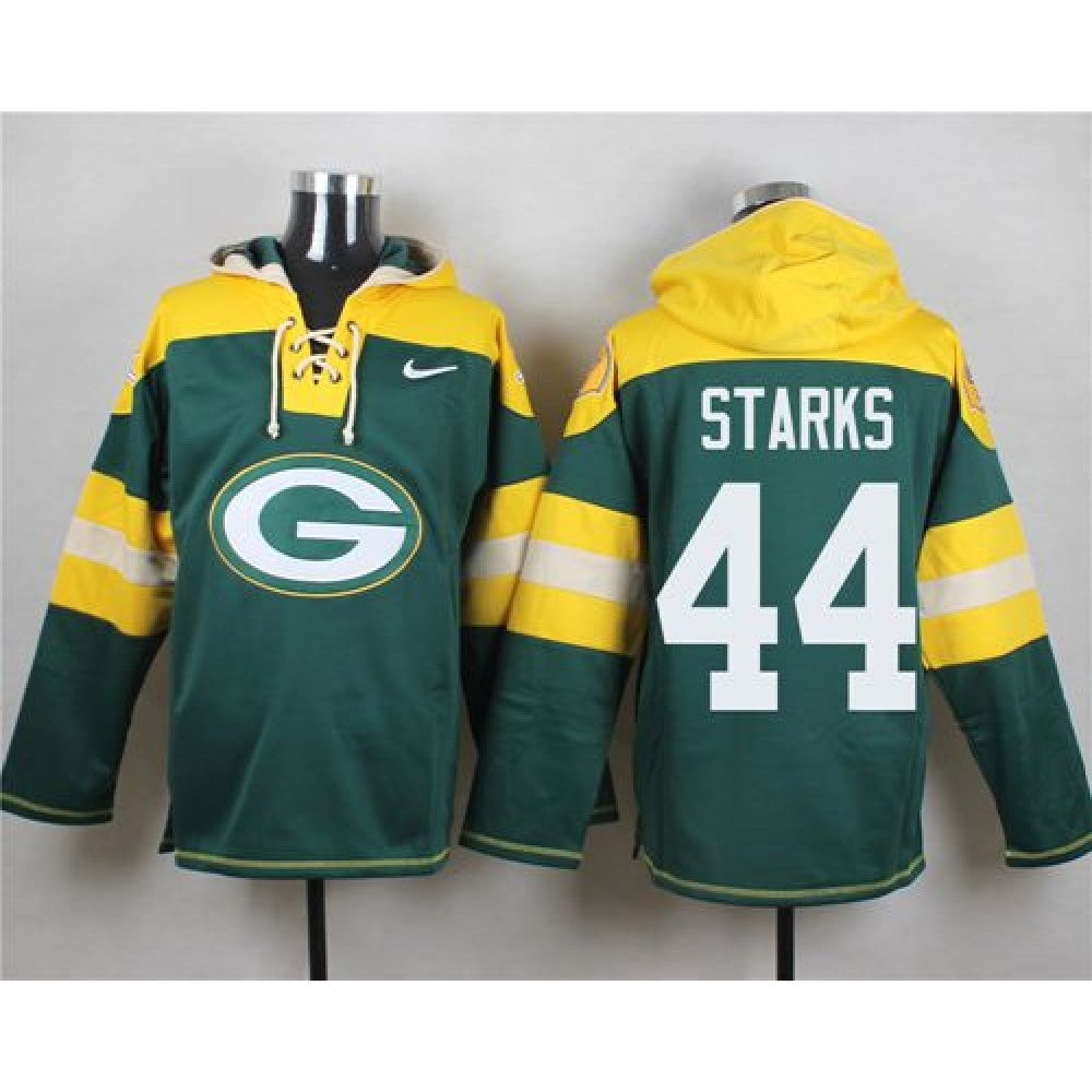 Packers #44 James Starks Green Player Pullover NFL Hoodie 