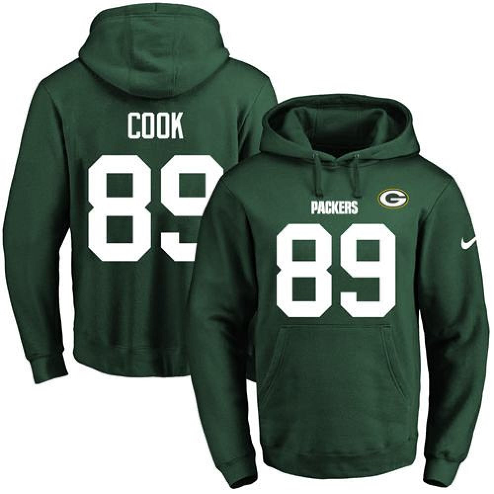 Packers #89 Jared Cook Green Name & Number Pullover NFL Hoodie 