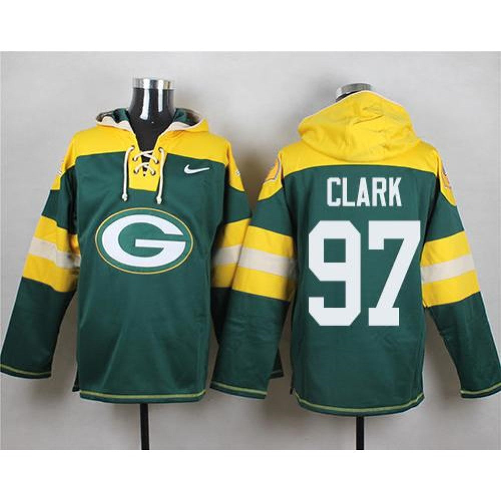 Packers #97 Kenny Clark Green Player Pullover NFL Hoodie 