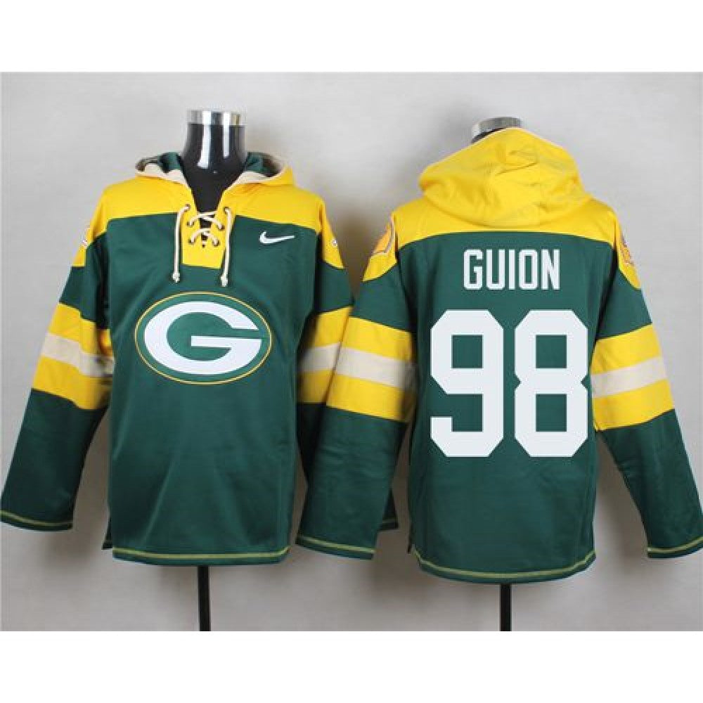 Packers #98 Letroy Guion Green Player Pullover NFL Hoodie 